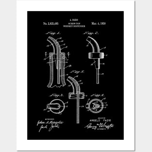 Whiskey Screwtop Dispenser Patent Blueprint 1958 Posters and Art